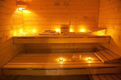 interior of a finnish sauna