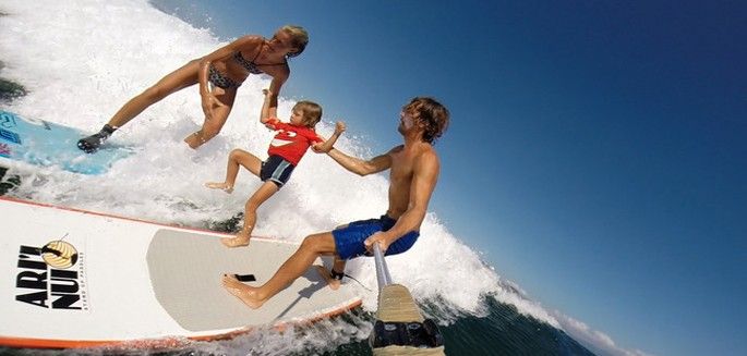 Fred compagnon in surf famille